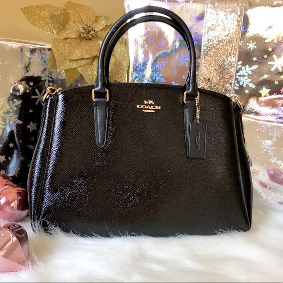 Coach Handbags - 🎁SALE🎁Coach NWT Black Patent Leather Satchel Bag